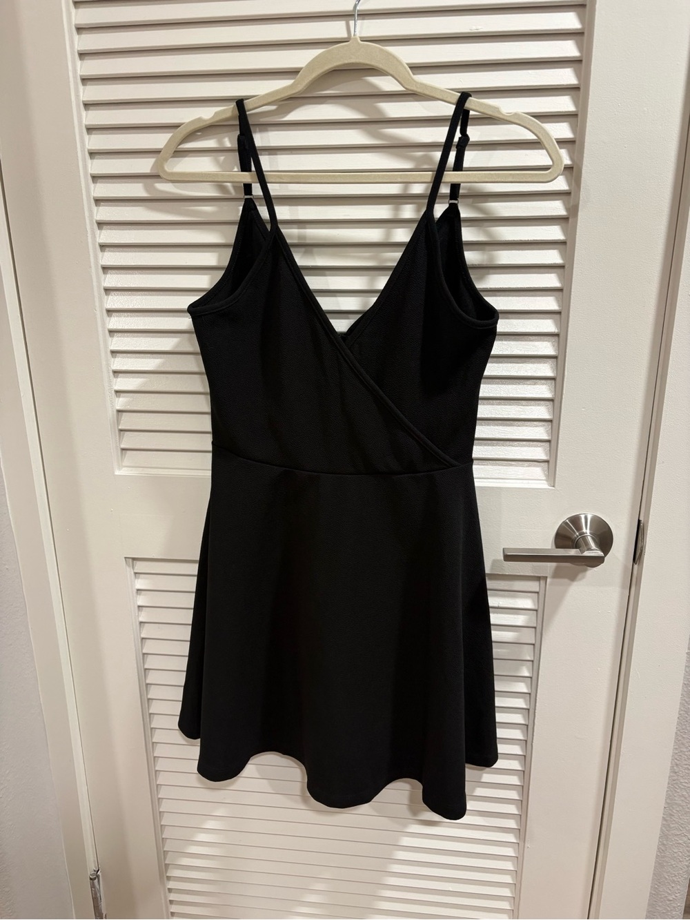 Black V-Neck Spaghetti Strap Mini Dress